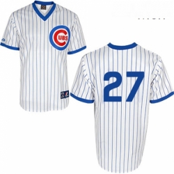 Mens Majestic Chicago Cubs 27 Addison Russell Authentic White 1988 Turn Back The Clock Cool Base MLB Jersey