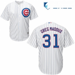 Mens Majestic Chicago Cubs 31 Greg Maddux Replica White Home Cool Base MLB Jersey