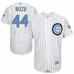 Mens Majestic Chicago Cubs 44 Anthony Rizzo Authentic White 2016 Fathers Day Fashion Flex Base MLB Jersey