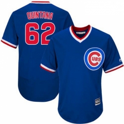 Mens Majestic Chicago Cubs 62 Jose Quintana Royal Blue Cooperstown Flexbase Authentic Collection MLB Jersey