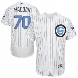 Mens Majestic Chicago Cubs 70 Joe Maddon Authentic White 2016 Fathers Day Fashion Flex Base MLB Jersey