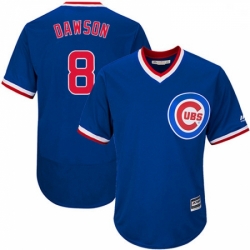 Mens Majestic Chicago Cubs 8 Andre Dawson Royal Blue Flexbase Authentic Collection Cooperstown MLB Jersey