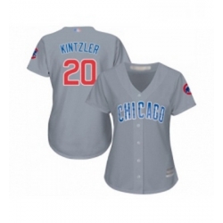 Womens Chicago Cubs 20 Brandon Kintzler Authentic Grey Road Baseball Jersey 