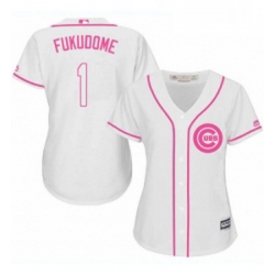 Womens Majestic Chicago Cubs 1 Kosuke Fukudome Authentic White Fashion MLB Jersey