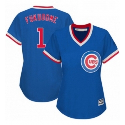 Womens Majestic Chicago Cubs 1 Kosuke Fukudome Replica Royal Blue Cooperstown MLB Jersey