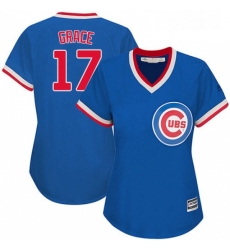 Womens Majestic Chicago Cubs 17 Mark Grace Replica Royal Blue Cooperstown MLB Jersey