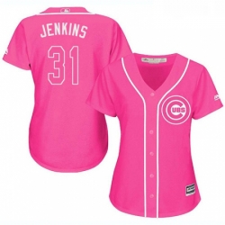 Womens Majestic Chicago Cubs 31 Fergie Jenkins Replica Pink Fashion MLB Jersey