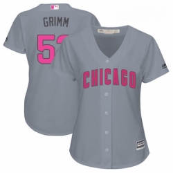 Womens Majestic Chicago Cubs 52 Justin Grimm Authentic Grey Mothers Day Cool Base MLB Jersey