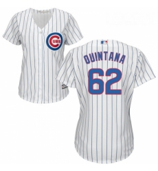 Womens Majestic Chicago Cubs 62 Jose Quintana Authentic White Home Cool Base MLB Jersey 