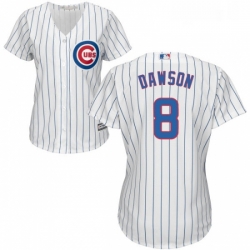 Womens Majestic Chicago Cubs 8 Andre Dawson Authentic White Home Cool Base MLB Jersey