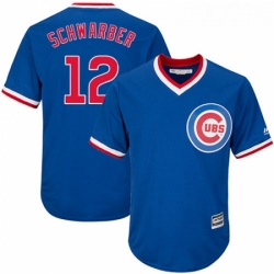 Youth Majestic Chicago Cubs 12 Kyle Schwarber Replica Royal Blue Cooperstown Cool Base MLB Jersey