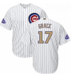 Youth Majestic Chicago Cubs 17 Mark Grace Authentic White 2017 Gold Program Cool Base MLB Jersey