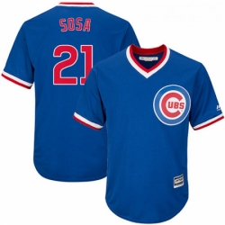 Youth Majestic Chicago Cubs 21 Sammy Sosa Replica Royal Blue Cooperstown Cool Base MLB Jersey