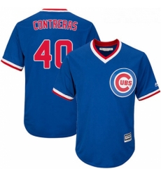 Youth Majestic Chicago Cubs 40 Willson Contreras Replica Royal Blue Cooperstown Cool Base MLB Jersey