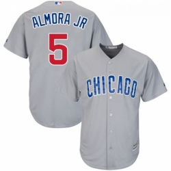 Youth Majestic Chicago Cubs 5 Albert Almora Jr Replica Grey Road Cool Base MLB Jersey 