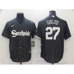Chicago White Sox 27 Lucas Giolito Black 2021 City Connect Cool Base Jersey