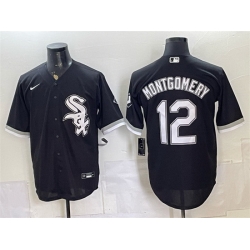 Men Chicago White Sox  12 Colson Montgomery Black Stitched Baseball Jersey