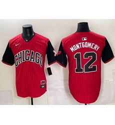 Men Chicago White Sox  12 Colson Montgomery Red Black 2025 City Connect Limited Stitched Baseball Jersey