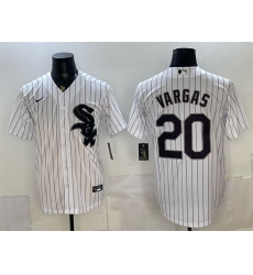 Men Chicago White Sox  20 Miguel Vargas White Home Stitched Baseball Jersey