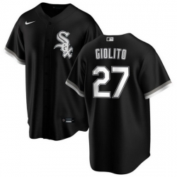 Men Chicago White Sox 27 Lucas Giolito Black Cool Base Stitched Jersey