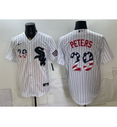 Men Chicago White Sox  29 Tristan Peters White 2026 USA 250 Fourth of July Stitched Baseball Jersey