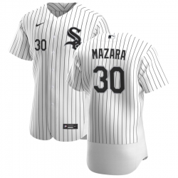 Men Chicago White Sox 30 Nomar Mazara Men Nike White Home 2020 Flex Base Player MLB Jersey