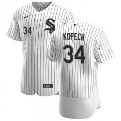 Men Chicago White Sox 34 Michael Kopech Men Nike White Home 2020 Flex Base Player MLB Jersey