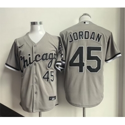 Men Chicago White Sox  45 Michael Jordan Grey Cool Base Stitched Jersey