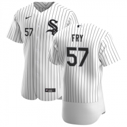 Men Chicago White Sox 57 Jace Fry Men Nike White Home 2020 Flex Base Player MLB Jersey