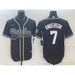 Men Chicago White Sox 7 Tim Anderson Black Cool Base Stitched Jersey