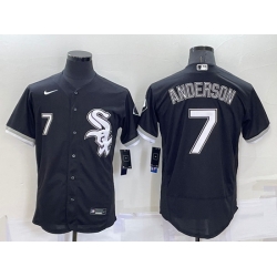 Men Chicago White Sox 7 Tim Anderson Black Flex Base Stitched Jersey