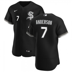 Men Chicago White Sox 7 Tim Anderson Men Nike Black Alternate 2020 Flex Base Player MLB Jersey