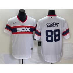Men Chicago White Sox 88 Luis Robert White Cool Base Stitched Jersey