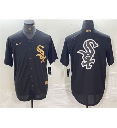 Men Chicago White Sox Blank Black Cool Base Stitched Jersey 1