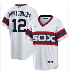 Men Chicago White Sox Colson Montgomery #12 White Cool Base Stitched Jersey