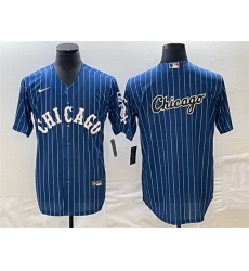 Men Chicago White Sox Navy Team Big Logo Cool Base Stitched Jersey