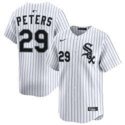Men Chicago White Sox Nike Home Limited Jersey White Peters Tristan 29