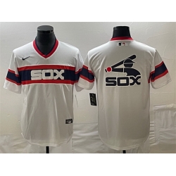 Men Chicago White Sox White Team Big Logo Cool Base Stitched Jersey