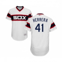 Mens Chicago White Sox 41 Kelvin Herrera White Alternate Flex Base Authentic Collection Baseball Jersey