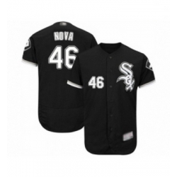 Mens Chicago White Sox 46 Ivan Nova Black Alternate Flex Base Authentic Collection Baseball Jersey