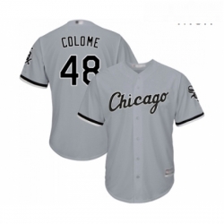 Mens Chicago White Sox 48 Alex Colome Replica Grey Road Cool Base Baseball Jersey 