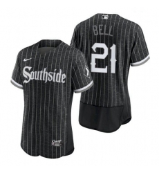 Men's Chicago White Sox Southside George Bell Black Authentic Jersey