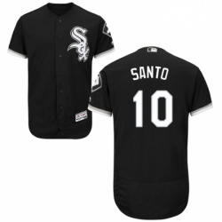 Mens Majestic Chicago White Sox 10 Ron Santo Black Alternate Flexbase Authentic Collection MLB Jersey