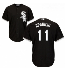 Mens Majestic Chicago White Sox 11 Luis Aparicio Replica Black Alternate Home Cool Base MLB Jersey