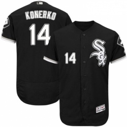 Mens Majestic Chicago White Sox 14 Paul Konerko Black Flexbase Authentic Collection MLB Jersey