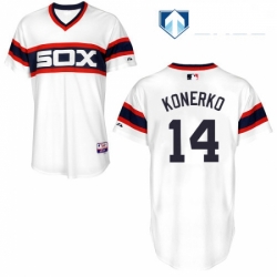 Mens Majestic Chicago White Sox 14 Paul Konerko White Alternate Flex Base Authentic Collection MLB Jersey