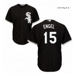 Mens Majestic Chicago White Sox 15 Adam Engel Replica Black Alternate Home Cool Base MLB Jersey 