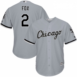 Mens Majestic Chicago White Sox 2 Nellie Fox Grey Road Flex Base Authentic Collection MLB Jersey