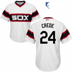 Mens Majestic Chicago White Sox 24 Joe Crede White Alternate Flex Base Authentic Collection MLB Jersey