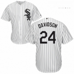 Mens Majestic Chicago White Sox 24 Matt Davidson Replica White Home Cool Base MLB Jersey 